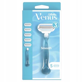 Gillette Maquinilla De Afeitar Gillette Venus Smooth Para Mujer + 5 Cuchillas De Repuesto