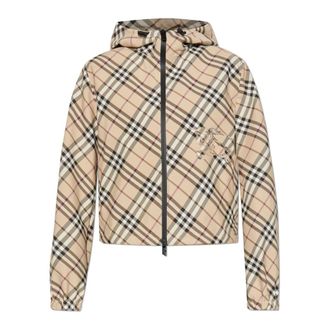 Burberry Jassen, Dames, Beige, S, Polyester, Hooded Jacket