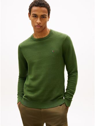 Tommy Hilfiger Mens Textured Crewneck Sweater - Green - XL