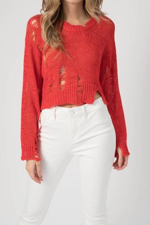 Iro Hico Cropped Sweater In Red