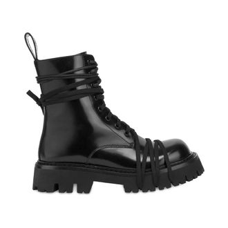 Moschino Lace-up Boots, female, Black, 5 UK, Stivaletto Biker