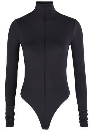 Wardrobe.NYC High-neck Stretch Bodysuit - Black - Xxs (UK4 / Xxs)