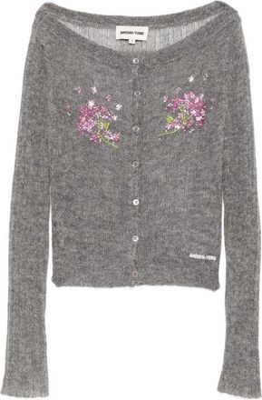 Shushu/Tong Floral-embellished Cropped Cardigan
