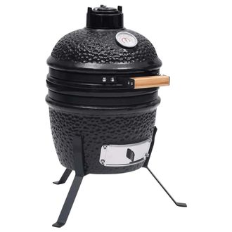 vidaXL Vidaxl - Barbacoa 2 En 1 Ahumadora Kamado De Cer&aacute;mica Negro 56 Cm