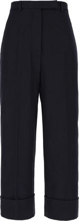 Thom Browne Womens Classic Backstrap Trouser - Dark Blue Wool - Size EU 46 (Womens)