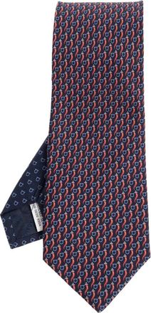 Ferragamo Zijden Stropdas - Heren - Stropdassen - Blauw - ONE Size - Satijn - Accessoires