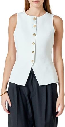 endless rose Knit Button-Up Vest in Cream at Nordstrom, Size X-Small