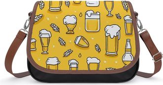 Generic Beer Pattern Womens Crossbody Bag Fashion Shoulder Handbags Message Tote Bag with Adjustable Strap