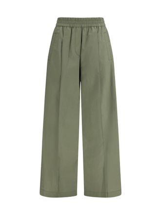 Brunello Cucinelli Green Relaxed Elasticated Pants