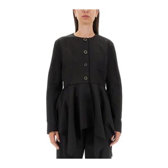 Uma Wang Blusa Peplum Asim&eacute;trica Koney - Blouses & Shirts - Mujer - Negro - M