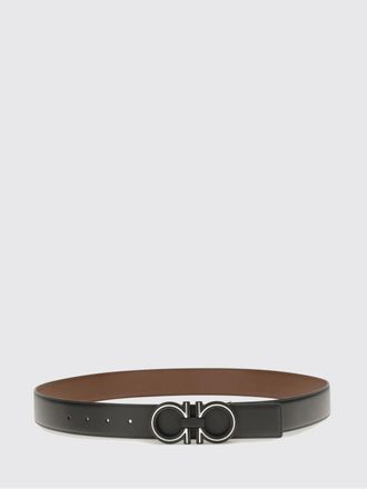 Ferragamo Reversible Leather Belt with Metal Gancini Buckle