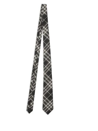 Burberry check silk tie - men - Silk - One Size - Black