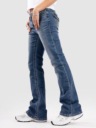 True Religion Becca Mid Rise Boot Cut Flap Jeans blu