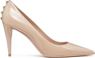 Valentino Garavani Rockstud pumps - women - Calf Leather/Calf Leather/Goat Skin/Calf Leather/Goat Skin - 37.5 - Neutrals