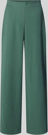 Jake*s Stoffhose aus Viskose-Mix mit elastischem Bund in Dunkelgruen, Größe 32