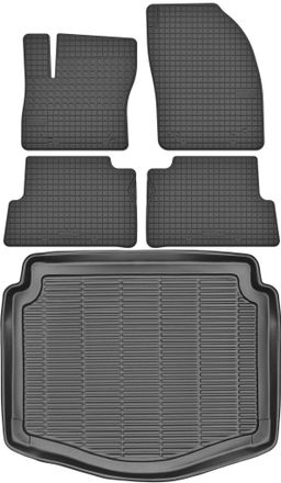 OEM Juego De Alfombrillas De Goma Para Coche Y Alfombrilla Para Maletero Para Ford C-max I Minivan (2003-2010)