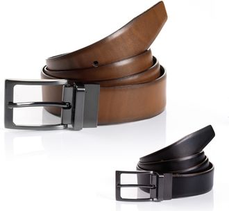 Monti Lederg&uuml;rtel MONTI FLORENZ, Herren, Gr. 11,5, schwarz (schwarz, cognac), Materialmix, G&uuml;rtel Lederg&uuml;rtel, mit flexiblen Gestaltungsoptionen