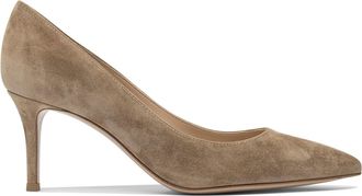 Gianvito Rossi Womens Beige Leather Heeled Shoes - Tan Suede - Size EU 41
