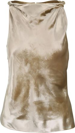 Adam Lippes Top Selima con scollo drappeggiato - Oro