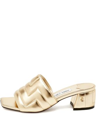 Jimmy Choo London Themis quilted sandals - Gold