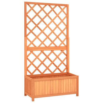 vidaXL Vidaxl Fioriera Con Traliccio Marrone 70x30x135cm In Massello Di