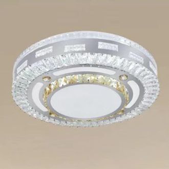 Trade Shop Trade Shop Traesio - Trade Shop - Plafoniera Soffitto 65w &Oslash;50cm Led Design Tondo Strati Con Cristallallallallall Luce Fredda 17814