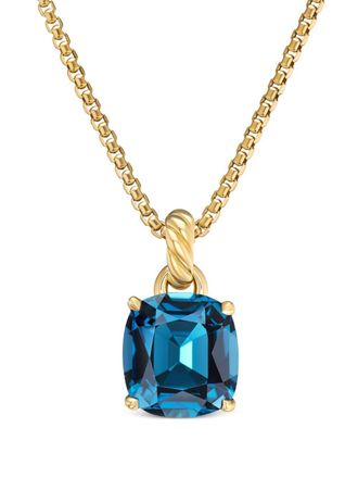 David Yurman 18kt yellow gold Marbella topaz pendant (12mm) - men - 18kt Yellow Gold/Blue Topaz - OS