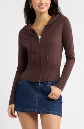 BP. Fitted Cotton Blend Hoodie in Brown Coffee at Nordstrom, Size X-Large