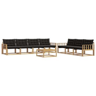 vidaXL Conjunto De Sof&aacute;s De Exterior 8 Pcs Blanco Y Negro Vidaxl