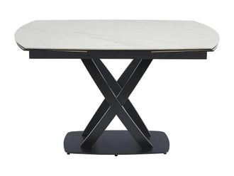 VENTE-UNIQUE.COM Mesa de comedor cristal negro, blanco