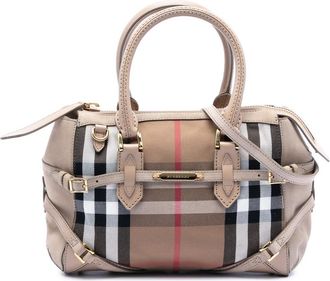 Burberry Pre-owned Burberry Small House Check Canvas Bridle Gladstone Satchel ITCF&10SCA