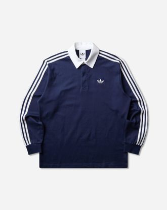 adidas Men s 3-Stripes Rugby Longsleeve Polo Night Indigo