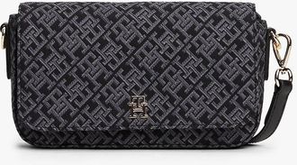 Tommy Hilfiger Womens Jacquard Monogram Convertible Bag - Black