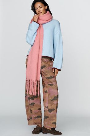 Maeve Solid Brushed Fringe Scarf