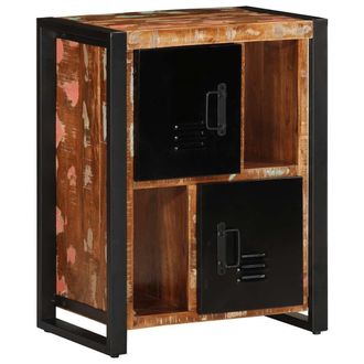 Berkfield Home Sideboard Multicolour 55x35x70 cm Solid Wood Reclaimed in Black | Size: 55 x 35 x 70 cm