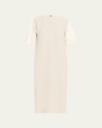 Maria McManus Mixed-Media Short-Sleeve Midi T-Shirt Dress