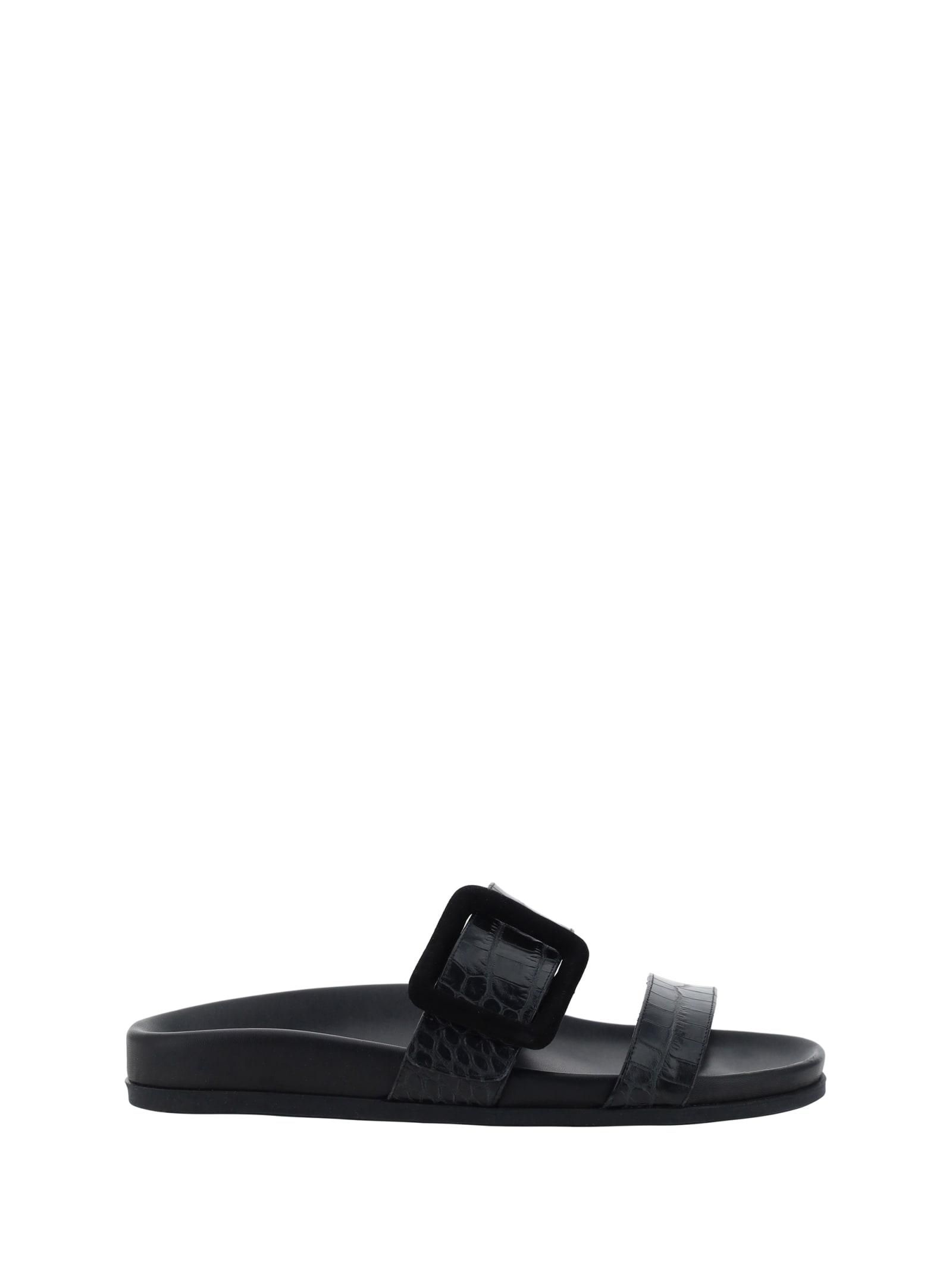 サンダル・ミュール MANOLO BLAHNIK Women Sandals 2241662 0015 BLACK Manolo Blahnik - Khiko Black Nappa Leather Peep Toe Sandal, 90mm