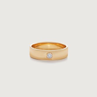 Monica Vinader Gold Diamond Essential Band Ring Diamond