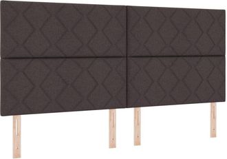 vidaXL Fabric Headboard Geometric Manual Dark brown 200 cm Fabric Vidaxl