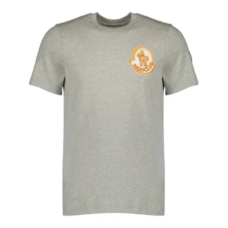 Moncler Embroidered Logo T-Shirt - male - Moncler - T-Shirts - Gray - S - Tops