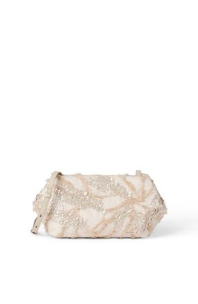 Brunello Cucinelli Pouch bag with dazzling seabed embroidery in Beige at Nordstrom
