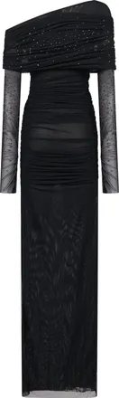 Amen Womens Draped Evening Dress Black Polyamide