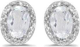 Allurez Diamond and White Topaz Earrings 14k White Gold (1.14ct)