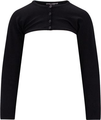 Dolce & Gabbana Zwarte Dames Cardigan Ss 23 - Dames - Vesten - Zwart - M - Polyester - Truien & Vesten