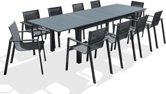 DCB Garden Miami - Conjunto De Comedor De Jard&iacute;n 10 Plazas De Aluminio Dcb Garden