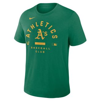 Nike Athletics Authentic Collection Early Work Nike Mens Dri-FIT MLB T-Shirt in Green | 034J38YFZ-HXK