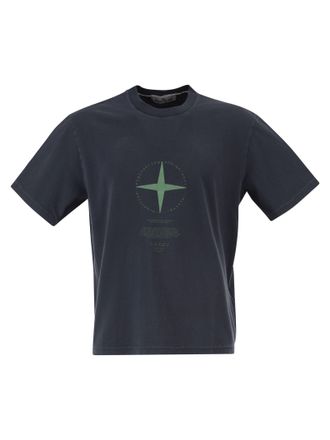 Stone Island regular fit T-shirt met Light Compass-print