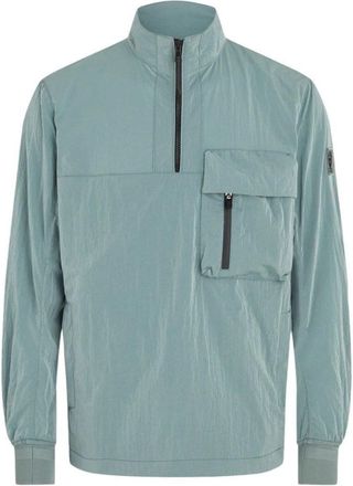 Belstaff Ramp Steel Green Quarter Zip Windbreaker Jacket