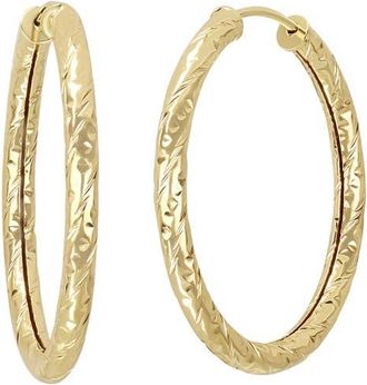 Bony Levy 14K Gold Textured Hoop Earrings in 14K Yellow Gold at Nordstrom