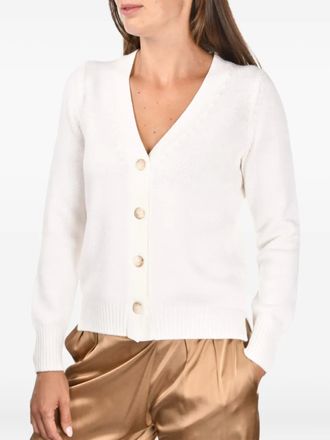 Gran Sasso Cardigan con bottoni e scollo a V - Bianco